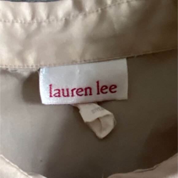 VTG Lauren Lee Light Weight Pleated Front Blouse W/ Shoulder Pads-Beige-Size 16- - Picture 6 of 8